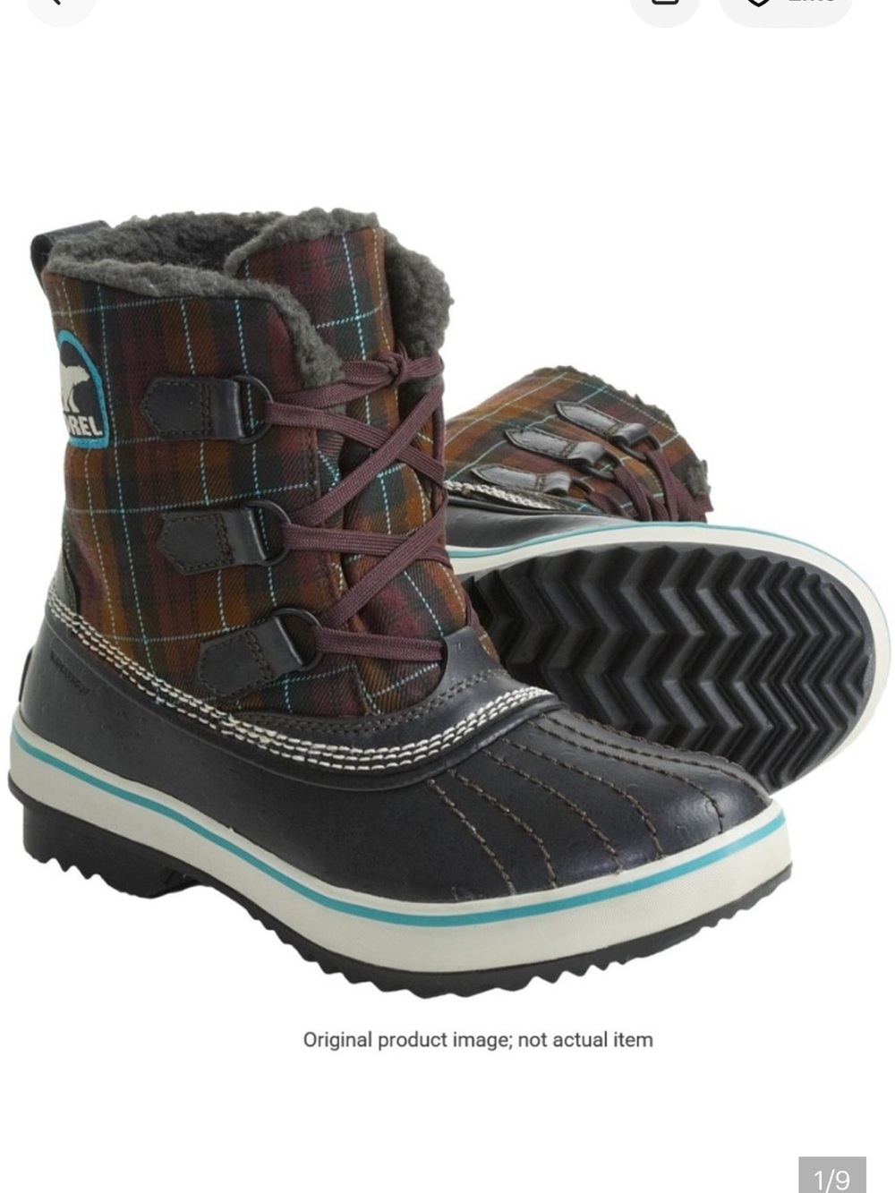 Sorel Tivoli Plaid Boot Women's size 8.5